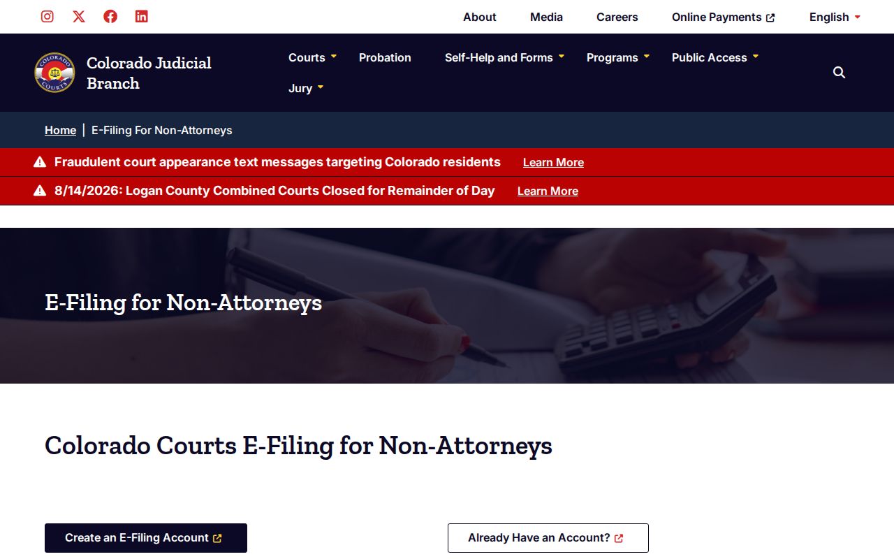 Yuma County civil docket non-attorney e-filing information