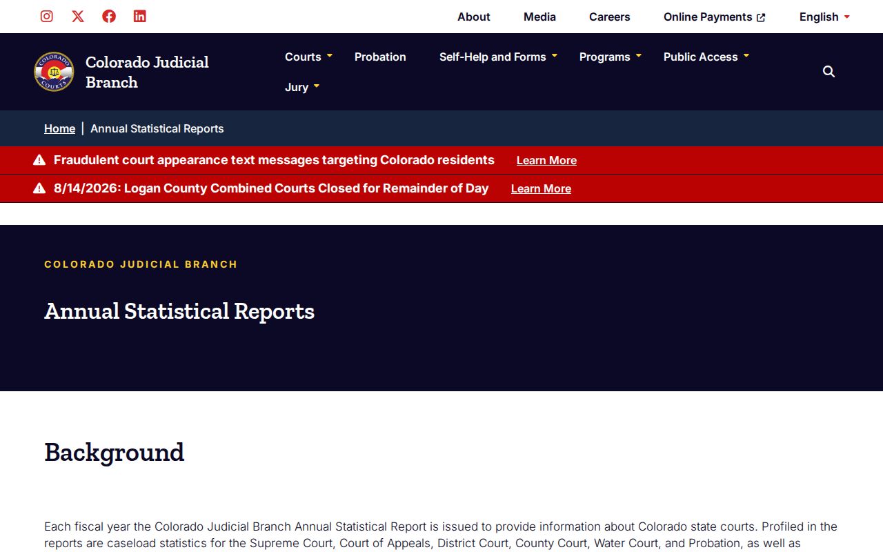 Yuma County court docket annual statistical report source