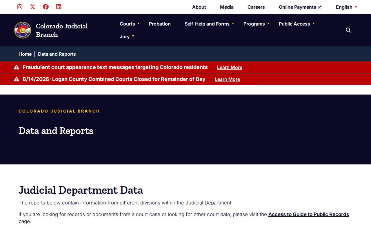 Yuma County court docket judicial data and reports page