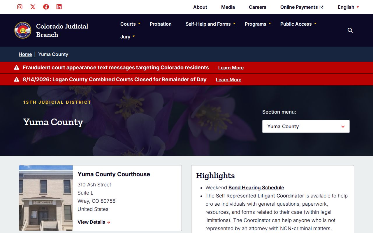 Yuma County court docket trial court overview