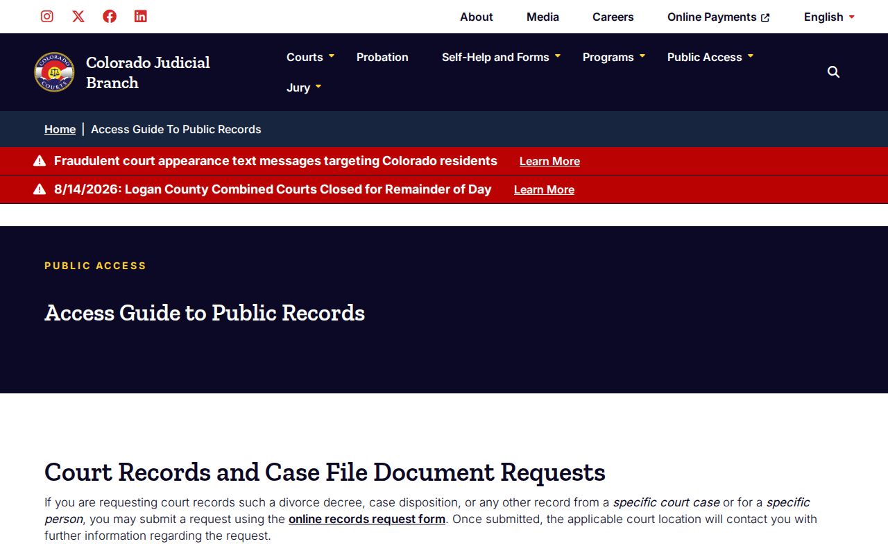 Yuma County case lookup public court records access guidance